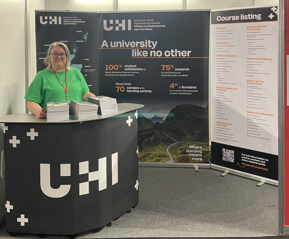 All ready to go in Sheffield!  Visit <a href="/ThinkUHI/">UHI</a> at stand 77 and hear about our amazing courses in stunning locations, we really do have a course for everyone 😎
