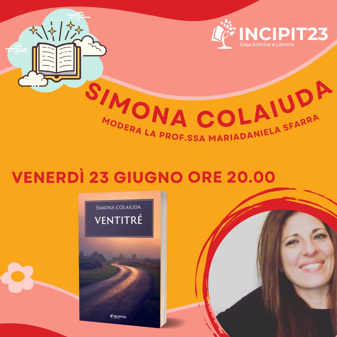 simonacolaiuda's tweet photo. il Festival delle Narrazioni “SquiLibri” ospiterà la prossima presentazione di Ventitré. Le info sono nella locandina, tutte, tranne una: ti parlerò di relazioni d’amore, di sentimenti, di tradimenti. Ti aspetto❤️ La tua copia del romanzo è qui 👉🏻https://t.co/hgM675kTuI https://t.co/Qr8pwID8Sk