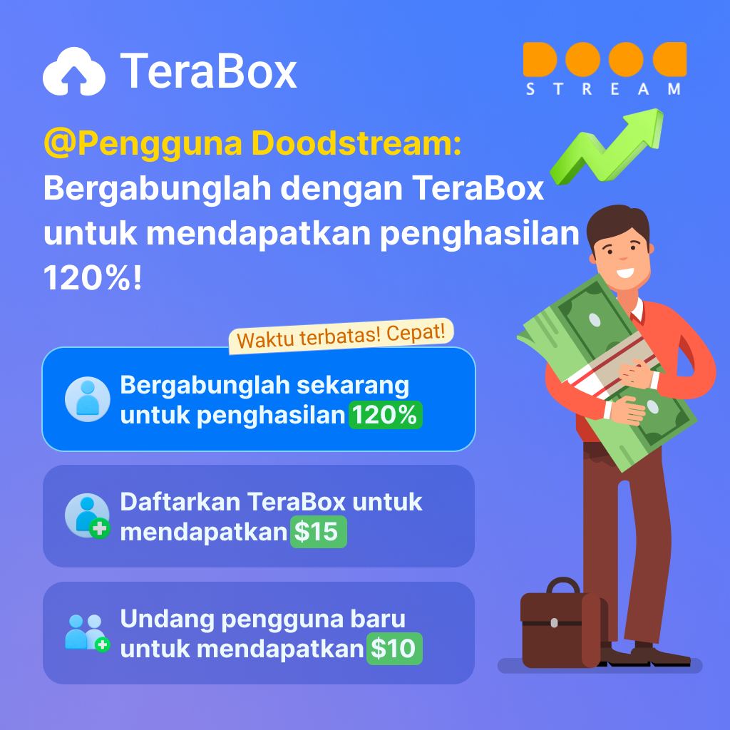 @ Pengguna Doodstream: Bergabunglah dengan TeraBox untuk mendapatkan penghasilan 120%!
Waktu acara: 15 Juni - 30 Juni
Daftarkan akun Webmaster TeraBox untuk dapatkan $15!
Berhasil mengundang satu pengguna doodstream untuk mendapatkan $10!
facebook.com/groups/9151426…
@luckyceleste9