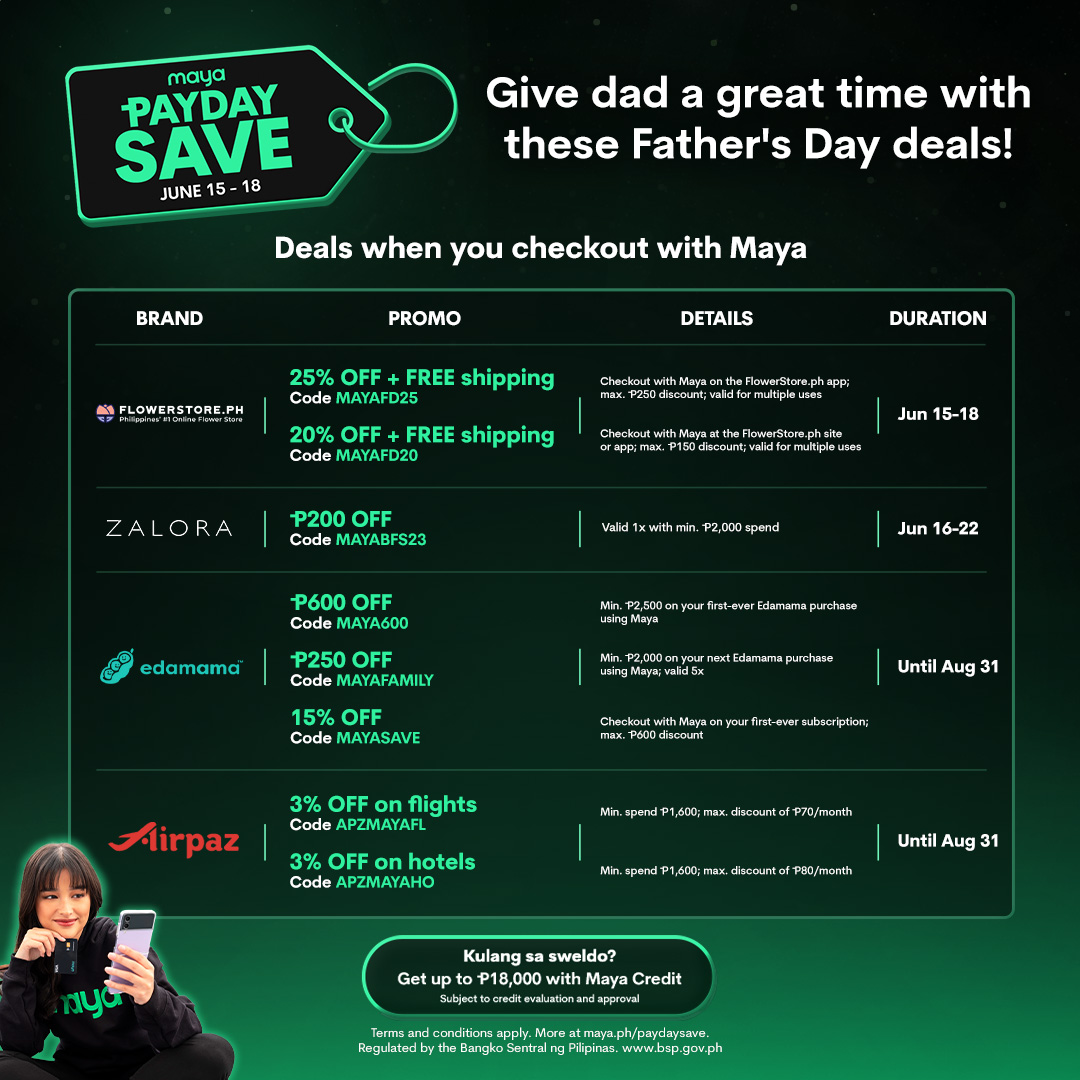 mayaofficialph's tweet photo. Rushing for last-minute Father's Day gifts? No worries. Here's a few with some special discounts thrown in! 😌 https://t.co/9fq5blF8p1