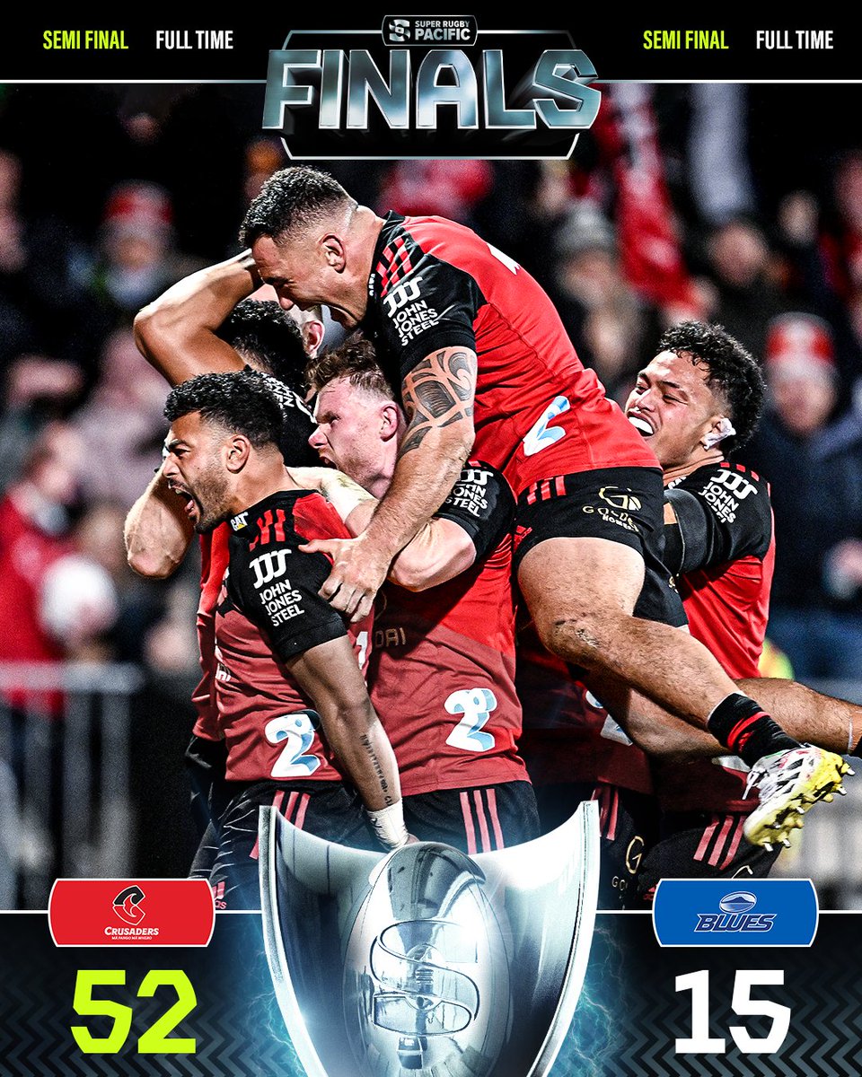 RELENTLESS 💪

@crusadersrugby march on to yet another #SuperRugbyPacific final!

#CRUvBLU #WelcomeToYourSuperStage