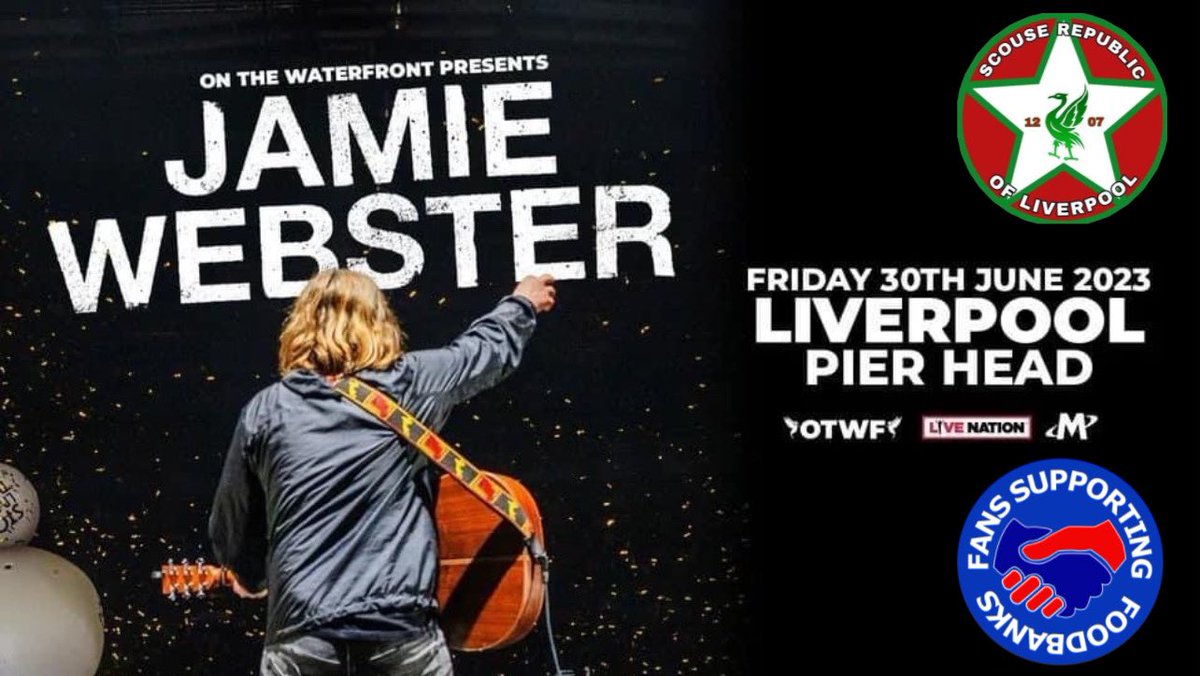 We have 2x Jamie Webster tickets for the waterfront event on 30th June. We got them in hope of raising some funds for our <a href="/SFoodbanks/">FANS SUPPORTING FOODBANKS #RightToFood</a> collection. 

We’re going to raffle them @ £5 per strip. 

If you’d like tickets just drop us a message

All profits to FSF👍🏼

RT’s appreciated😀
