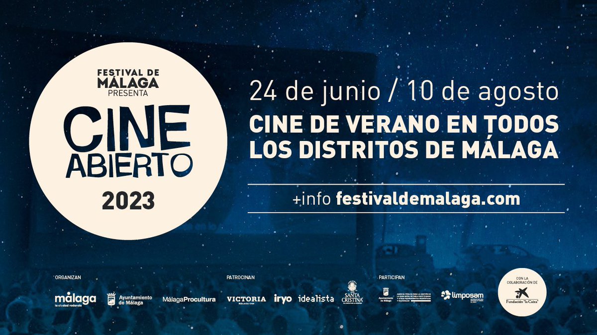 🎬🌙Vuelve el #CineAbierto de <a href="/festivalmalaga/">Festival de Málaga</a> con 114 proyecciones gratuitas en todos los distritos de la ciudad, del 24 de junio al 10 de agosto. Consulta la programación completa 👉 festivaldemalaga.com/cineabierto