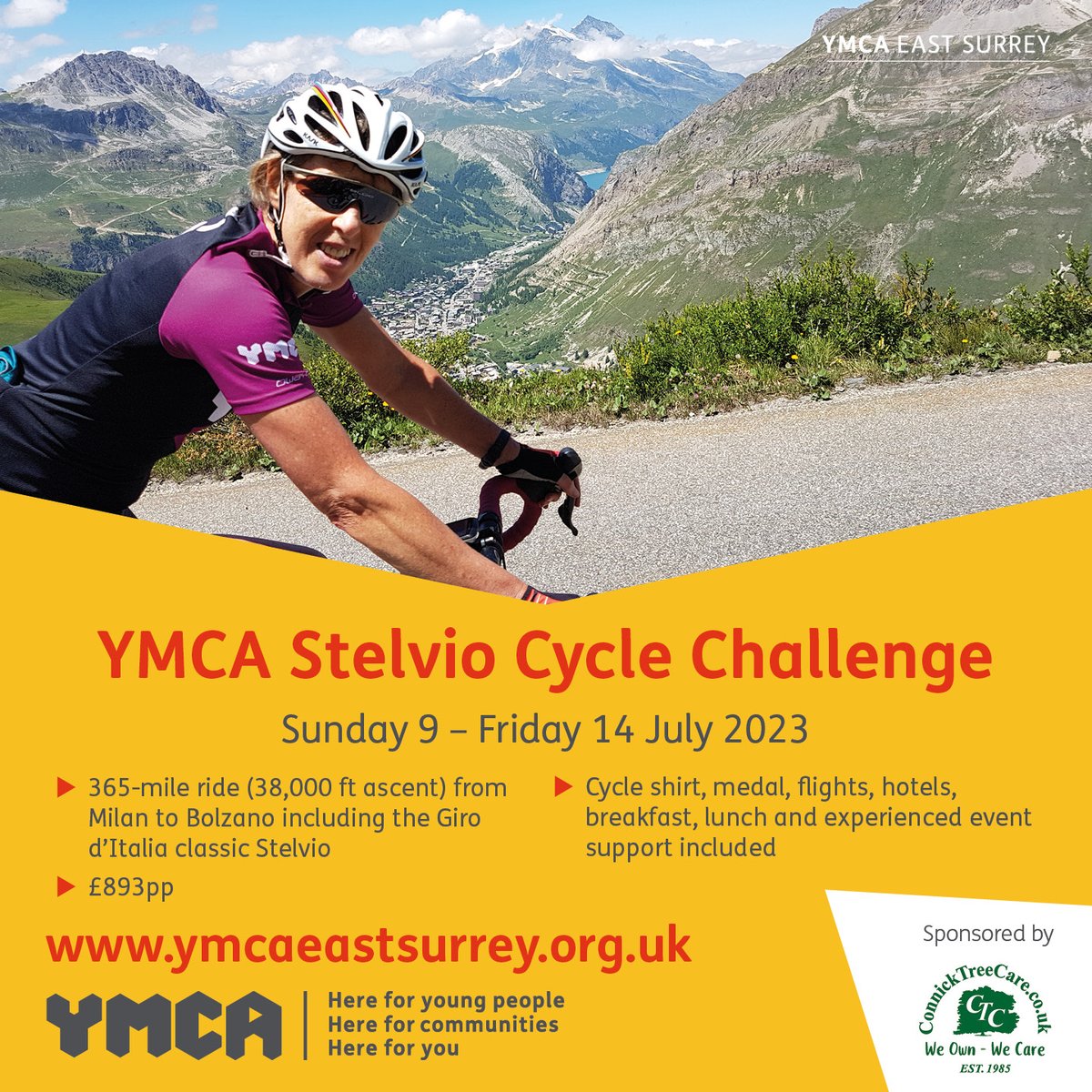 YMCA Stelvio Cycle Challenge
Last spaces available - contact us now! 
ymcaeastsurrey.org.uk/get-involved/c…
@ymca_challenge @WeAreCyclingUK @UKCycleChat @Maisonduvelouk @RideLondon @CycleShow #cycling #roadcycling #cyclingchallenge