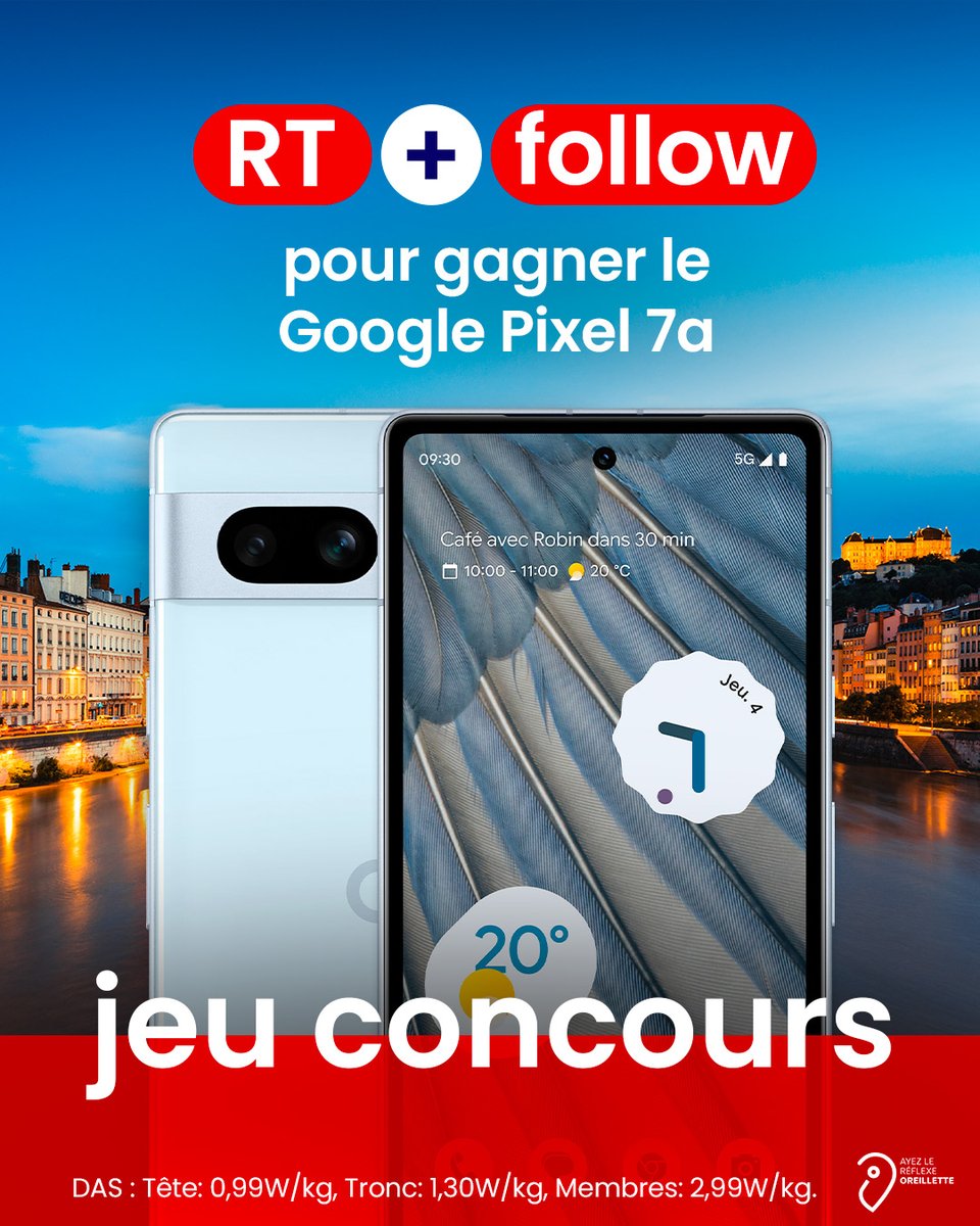 SFR's tweet image. 🎁 #JeuConcours 🎁​
Tentez de gagner le dernier smartphone #GooglePixel7a dont la batterie a une super autonomie ! 🤩​
Bonne chance à tous sauf à ceux qui nous piquent notre chargeur alors qu'on a 9% 😘