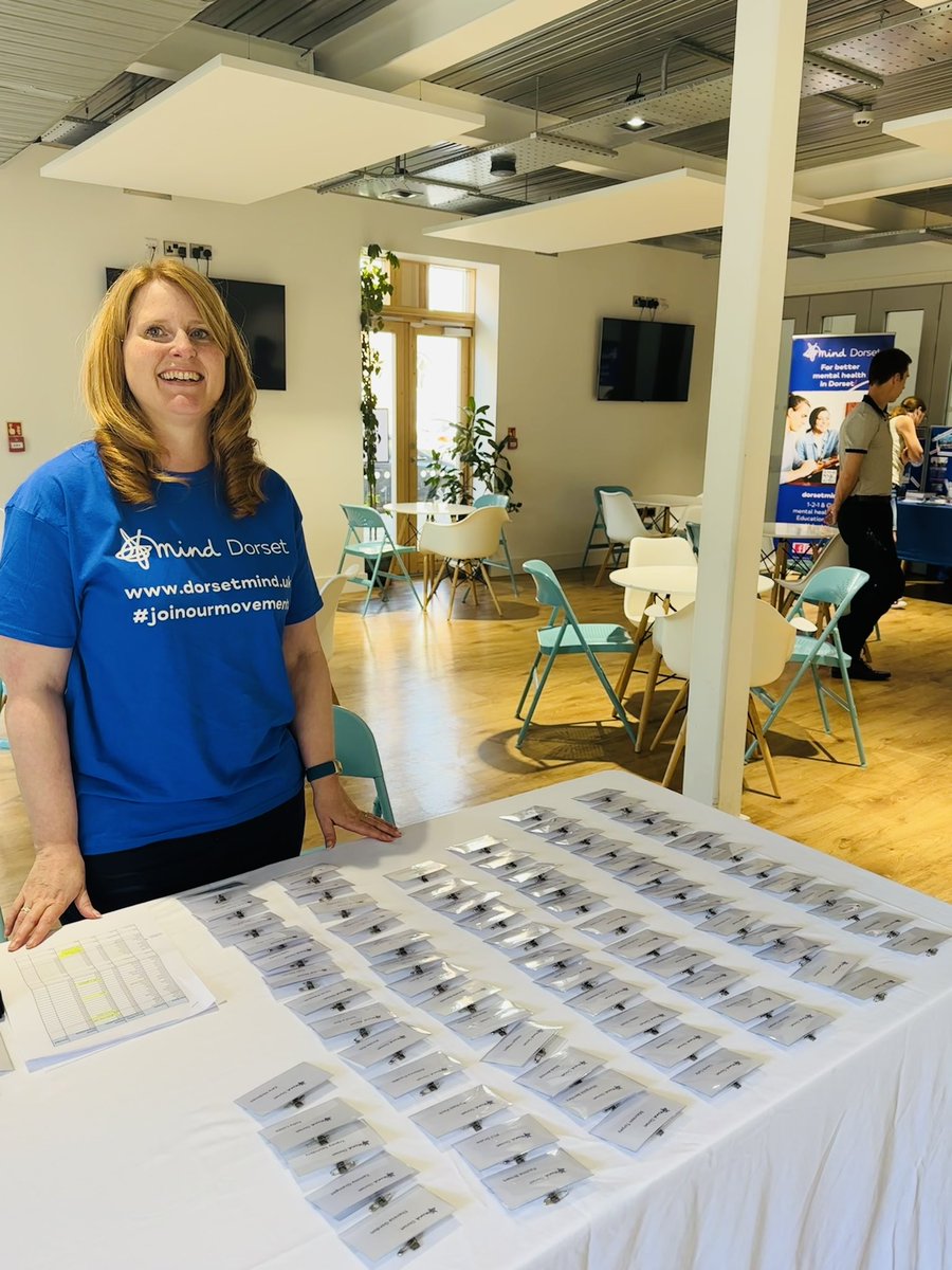 Caroline is ready to welcome our delegates for our Courageous Conference today at #Dorchester Community Church! We’re focusing on #PTSD and #trauma - it’s set to be a brilliant educational session delivered by our training team 💙

#iwishidknown TY sponsors: <a href="/MindCharity/">Mind</a> <a href="/EFL/">EFL</a>