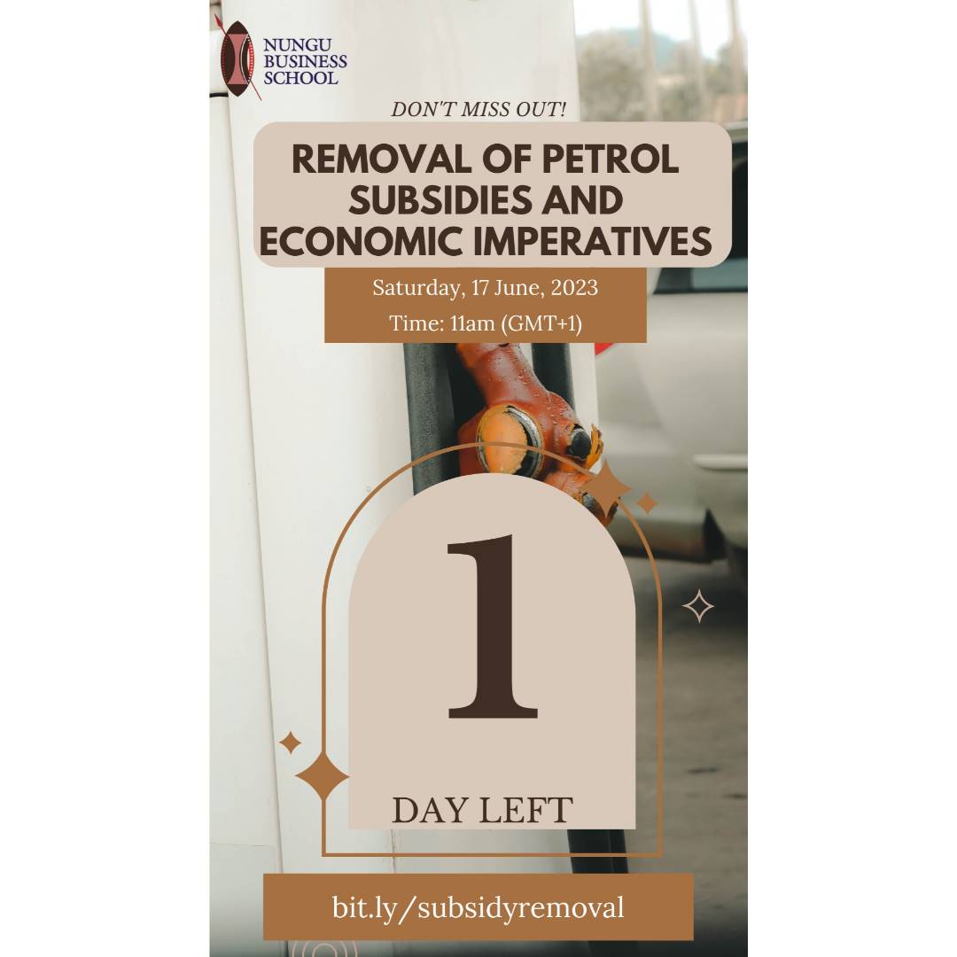 NBSLagos's tweet photo. What exactly does the removal of petrol subsidies portend and what are the short, medium and long term effects on Nigeria's economy?

Join us tomorrow, Saturday, June 17th 2023 at 11am, as Dr Mohammed Salaudeen (PhD, Petroleum Economics) elucidates.  https://t.co/lr9UyuvRt3. https://t.co/wO4YauZSv3