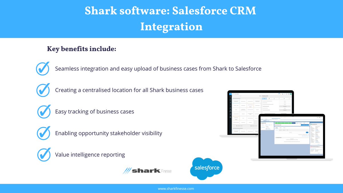Did you know that Shark software integrates with @salesforce?
 
Contact us if you would like to know more!
 
#salesforce #integration #crm #valuebasedselling #valuemanagement #customervalue #b2b #sales
