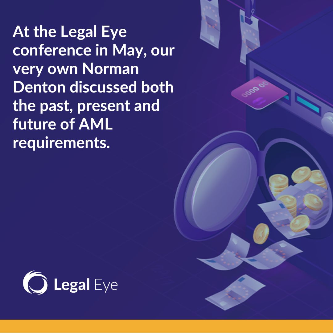 LegalEyeLtd's tweet photo. 📅 At #LEConference23 in May, our very own Norman Denton discussed the past, present, and future of #AML requirements - From the introduction of the RoE to the Economic Crime Bill No2. 

#RiskAndCompliance2023 #KnowledgeSharing https://t.co/2fjThxKxFH