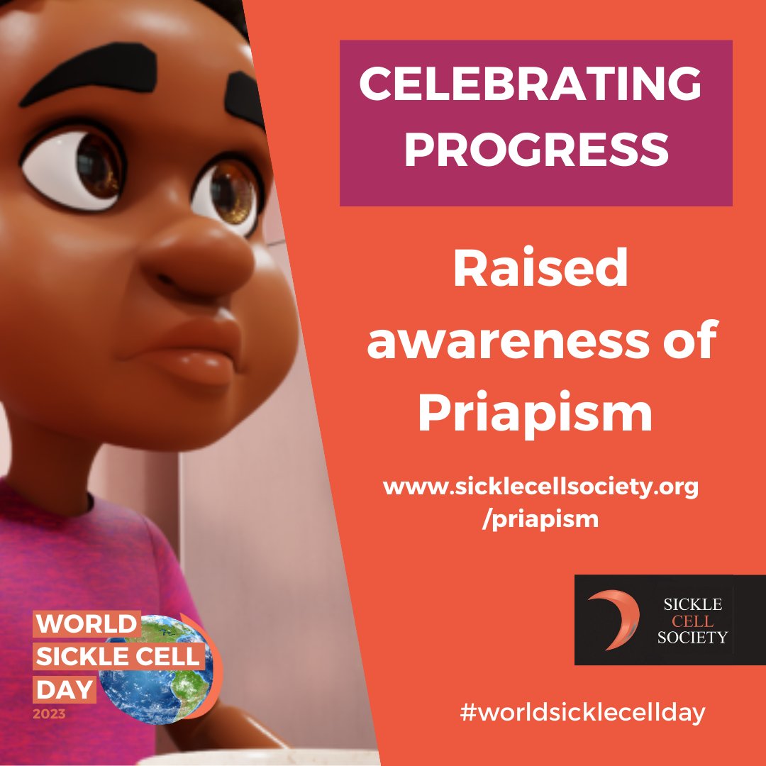 SickleCellUK's tweet photo. Monday is #WorldSickleCellDay. This year we are “Celebrating Progress” to highlight recent progress made in medical advances for #sicklecell, improved standards of care (via our No One’s Listening campaign) and awareness to talk about topics like Priapism. https://t.co/UEbHpLcsn2 https://t.co/h6G4rHgIoy