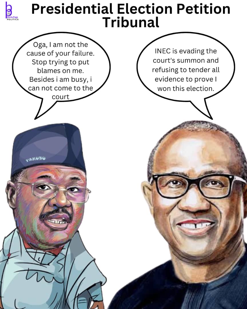 - A BantuPage Story - 

The battle for justice heats up as Peter Obi, the Labour Party candidate, accuses INEC Chairman, Prof. Mahmoud Yakubu, of dodging witness summons in the ongoing presidential election petition. 

INEC denies refusing to accept the subpoena, pointing out…