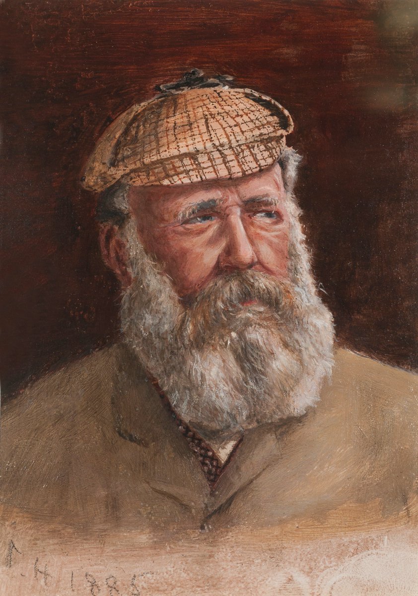 WorldGolfMuseum's tweet photo. We celebrate Tom Morris's birthday today, born 1821 in St Andrews.
He looks quite thoughtful in this portrait by Thomas Hodge. This oil painting from 1885 is an unusual medium for the artist as he normally worked in watercolours.
#tommorris #fridayartwork #sportingart #golf https://t.co/472CaBTmry