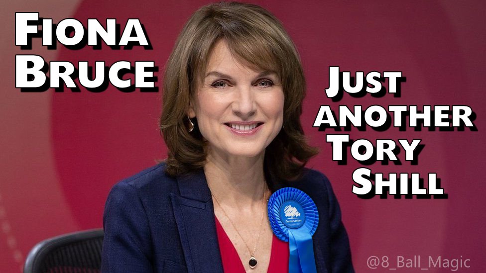 Fiona Bruce doing her Tory Paymaster's bidding again last night!
Shockingly poor journalist (I use the term loosely).

We need to get this Tory Government out, and clear out a lot of the vermin that the Tory Party has in the BBC.

Daily Mail #bbcqt Tory #BorisLies #ToryCriminals