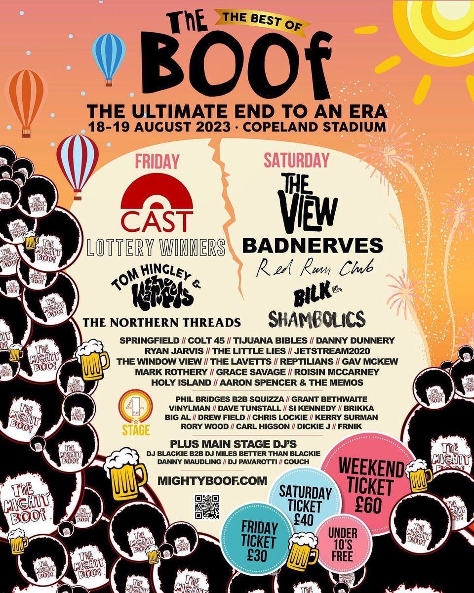 See you at <a href="/MIGHTYBOOF/">MIGHTY BOOF</a> !
This was one of the first festivals we ever had the pleasure of playing, so we’re thrilled to be invited back to perform at The Best of Boof Festival alongside some class acts.
 
See ye on Sat 19th Aug Whitehaven 🌞