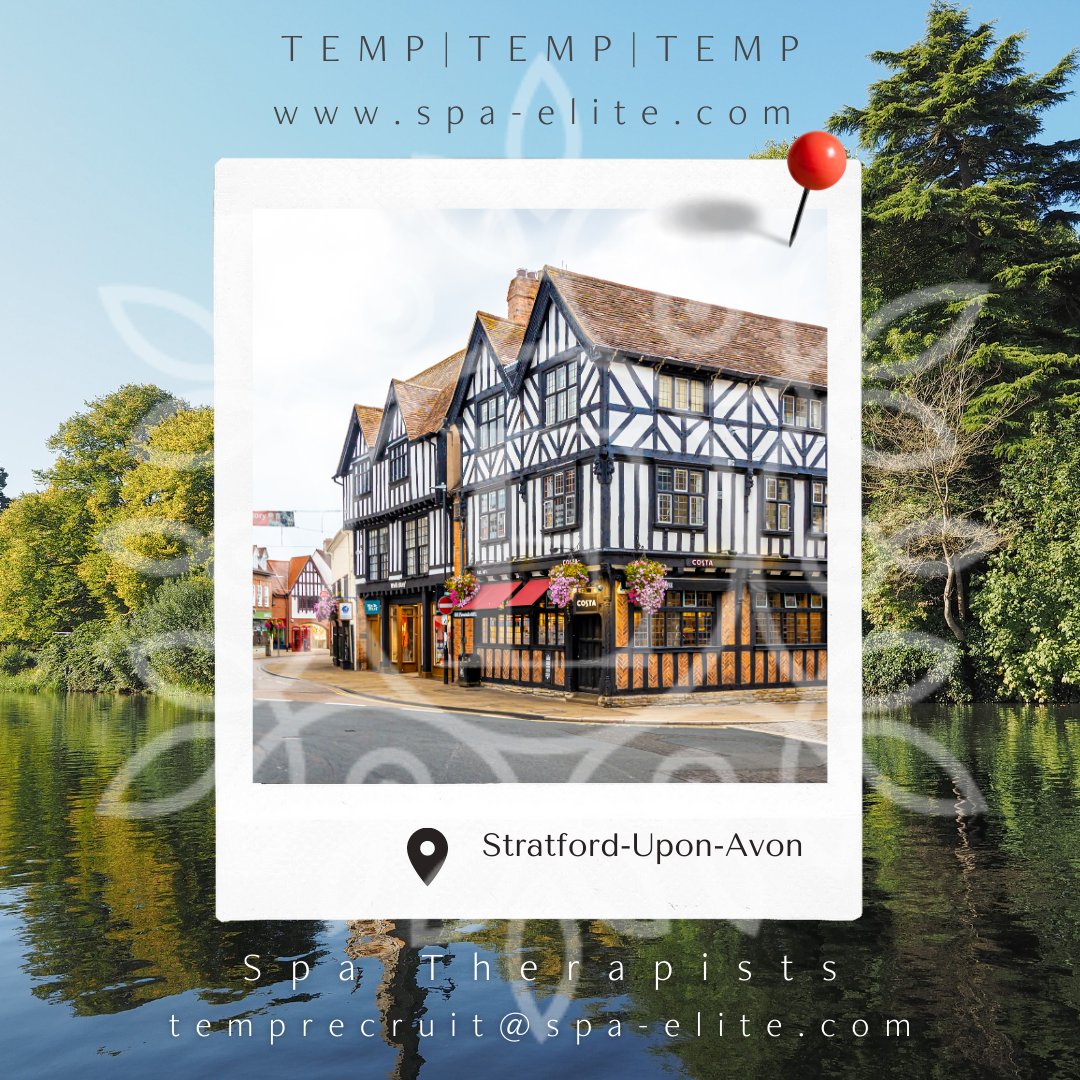 Temp Shifts Available from this weekend in the stunning area of Stratford-upon-Avon. 

Contact us: temprecruit@spa-elite.com - call Tel: 07711491762

TEMP DATES ALSO AVAILABLE UK WIDE
spa-elite.com

#spaelite #tempwork
tempshifts #spa #spatherapists #beauty