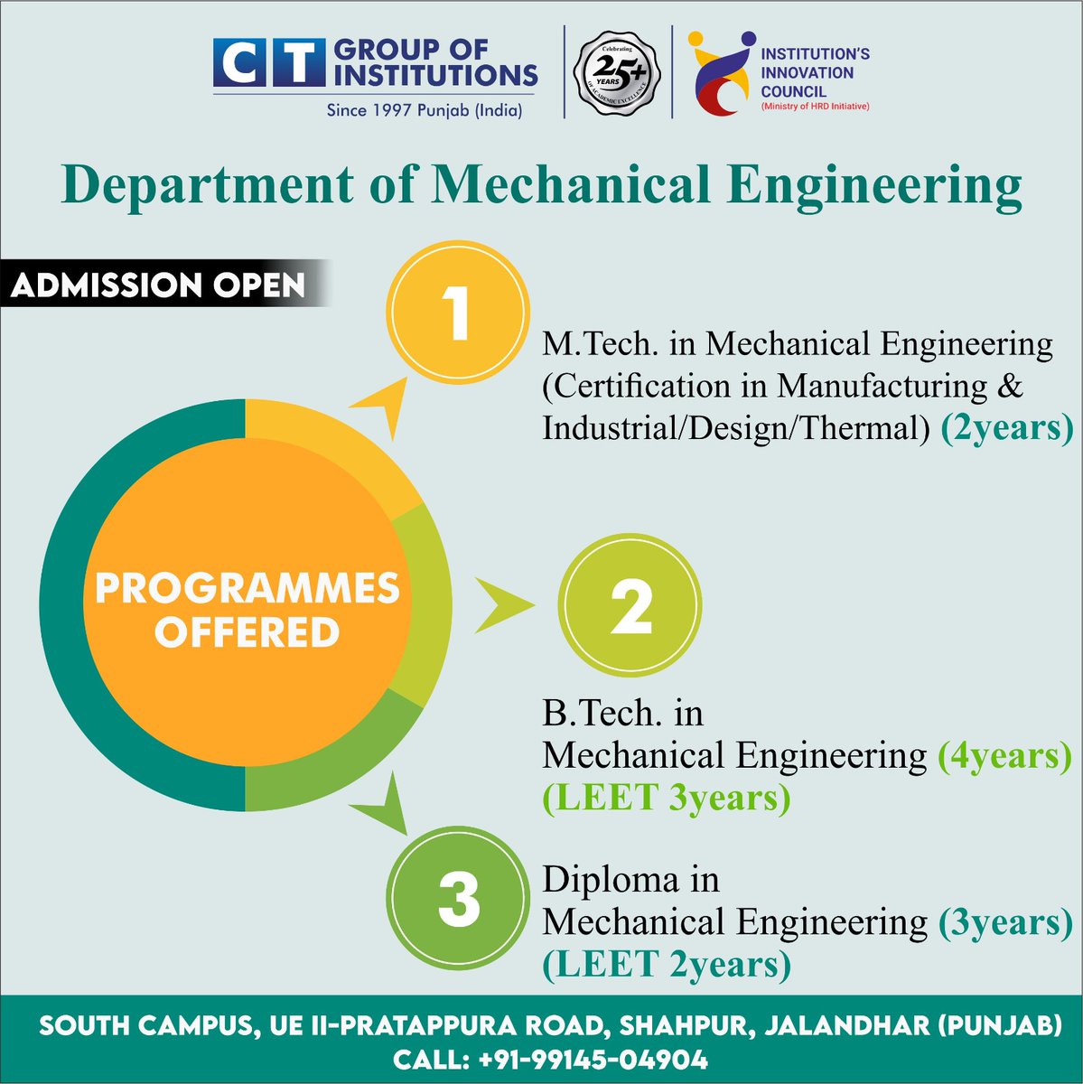 CT Group is excited to offer admissions to different Mechanical engineering programs. 💯🤝Join us and revolutionize the world's interaction with machines.💯🤝 #ctgroup #ctiemt #bestcollege #mechanical #engineer #scope #aerospace #automotive #robotics #admissionopen #enrollnow