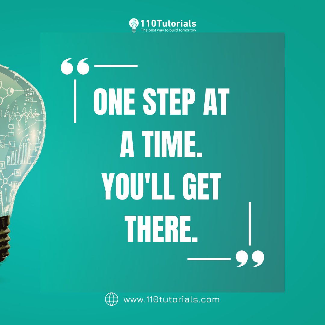 110tutorialscom's tweet image. One step at a time. You'll get there.
.
.
#aurosoft #110tutorials #110tutorial #aurosofttechnologies #motivationwords #motivationalquoteshindi #motivationblog #motivationalquotesinc #motivationgoals #motivationalposter #motivationstatus #motivationalsongs #motivationsuccess