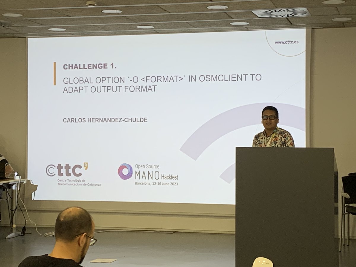OpenSourceMANO's tweet image. Congratulations Carlos Hernandez Chulde @CttcTech  for solving challenge &quot;Configurable output format settings for #OSM client&quot; at #OSMhackfest 
osm.etsi.org/wikipub/index.… 
#community #opensource #orchestration
