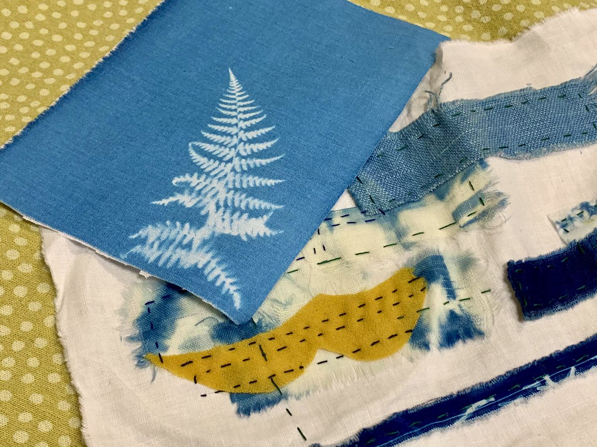 Now! #SharingHope textile drop-in session open to all @SwanseabayNHS staff in NPT Hospital. Education Centre, Conference Room until 12:00. With support from @Arts_Wales_ @Baring_Found 
#artsandminds #artsinhealth #cyanotype #stitching #slowstitching @lisaG345 @yumpypop