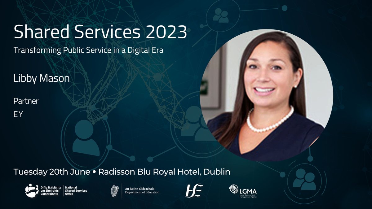 NSSO_ie's tweet photo. Joining our Shared Services conference is EY Public Service partner Libby Mason, delivering a talk about moving from service delivery to strategic partner.
Partners: @sscirl, @Education_Ire, @HSELive and @LGMAIreland.
#Sharedservicesirl #innovation #MakingInnovationRealIRL https://t.co/mvqxF6Qq2h