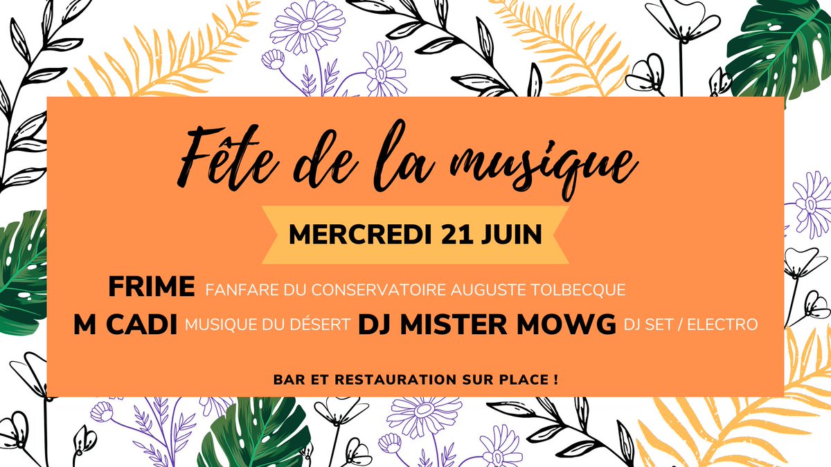 [Fête de la musique] Elle revient au Camji le mercredi 21 juin pour une soirée remplie de pépites et joyeusetés avec la FRIME (#fanfare), M CADI (#musiquedudésert) et Dj Mister Mowg (#electro).
Entrée gratuite ! Bar et restauration sur place !
