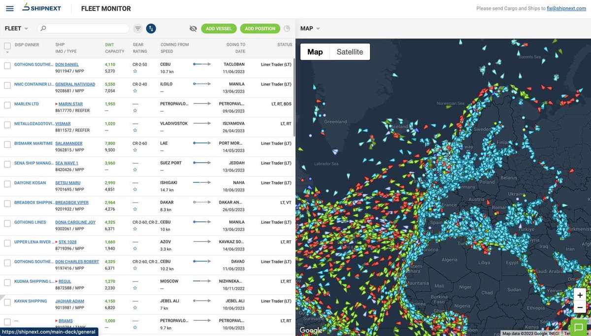 SalesShipnext's tweet photo. WOW...I just realized, that what #Shipnext (https://t.co/Jd0wPW1k3L) users get for free - Fleet Descriptions, #Fleet positions, #Port #Data and Restrictions, Lineups, etc - on other #Shipping platforms it comes at a cost and requires a monthly subscription! p.walisch@shipnext.com https://t.co/0WxRYDJPxY