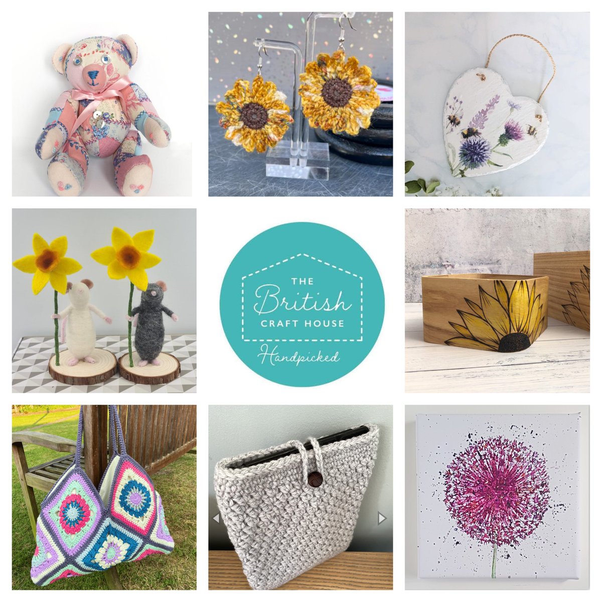 It's <a href="/BritishCrafting/">BritishCraftHouse</a> relaunch day! Take a look at the new fresh website. Here's a selection of handmade goodies to whet your appetite!

#tbchteamcollage #handmade