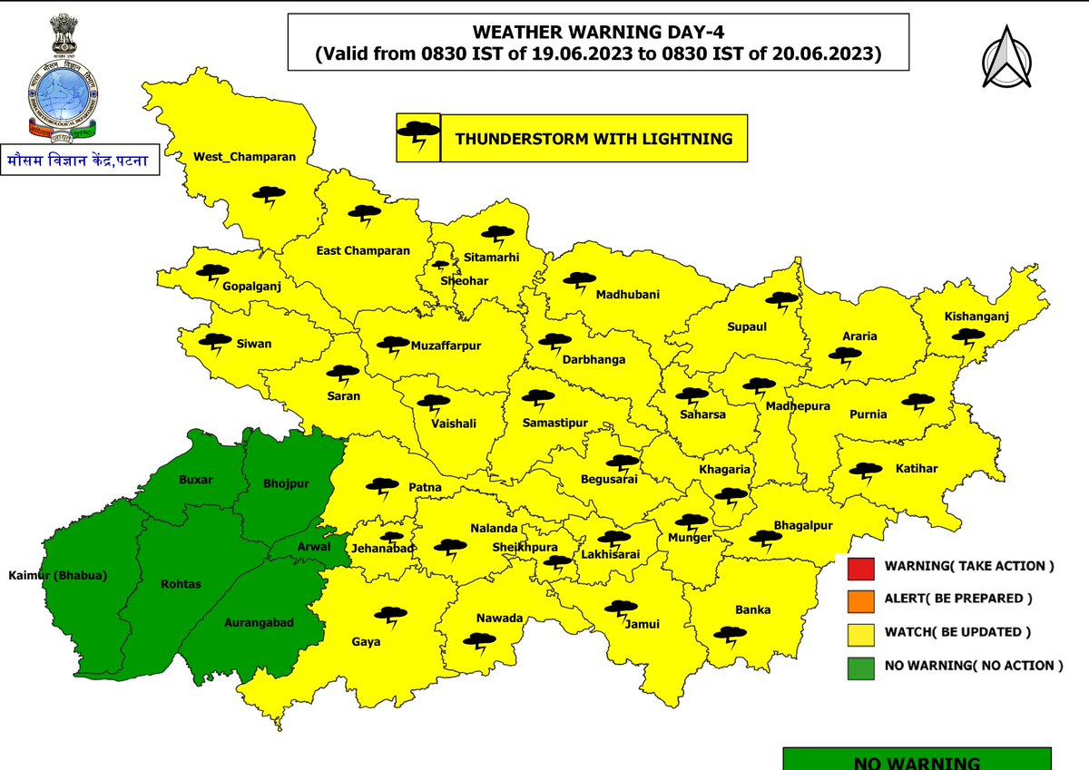 imd_patna's tweet photo. मौसम #चेतावनी #बिहार #दिन-1 से दिन-5 तक https://t.co/0Akn2reE8J