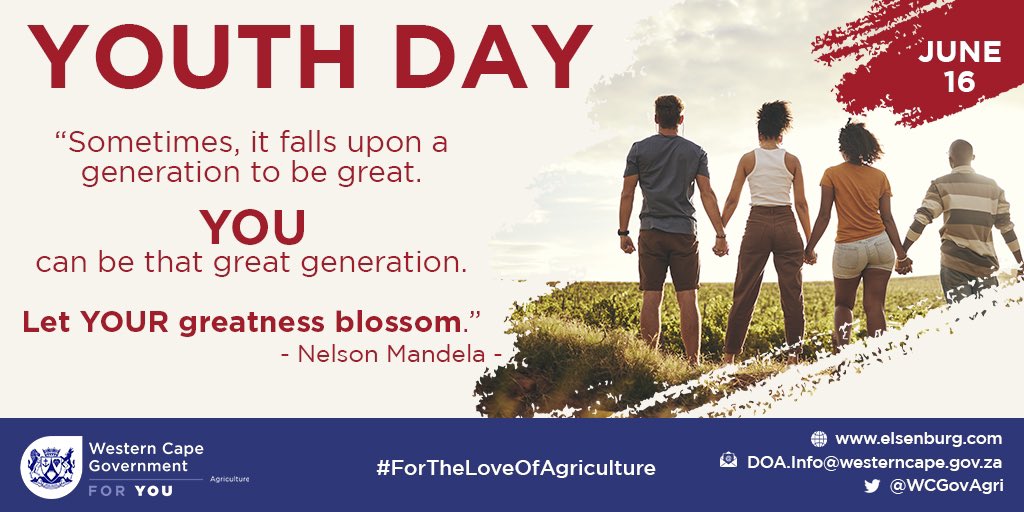 WCGovAgri's tweet photo. Today, we celebrate Youth Day!🎉🙌🏽

Find out about the programmes and initiatives made available by the @WesternCapeGov 

➡️ Click Link:  https://t.co/6mVn953RGR

#YouthDay2023
#ForTheLoveOfAgriculture🌱 https://t.co/bn8VAtOW0R