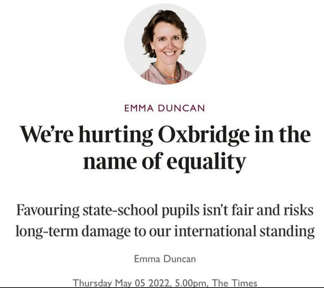 Emma Duncan apparently attended Buckinghamshire’s Wycombe Abbey private school before going to Oxford. Class snobbery, and opposing others having something that even vaguely resembles her experience, is not a glitch in her writing, it's a feature.