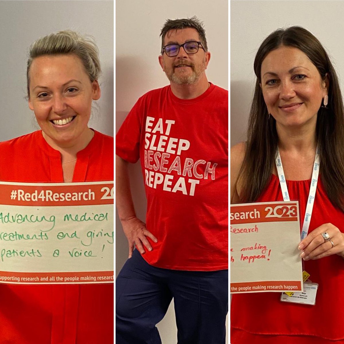 YorkResearch's tweet photo. 3 of the R&D Senior Management Team showing their support for #Red4Research and why not, without research into healthcare where would we be!? π±
Show your support and send us a tweet β₯οΈβΌοΈπͺπ»
#research
#EatSleepResearchRepeat https://t.co/wqE3cbzfq6