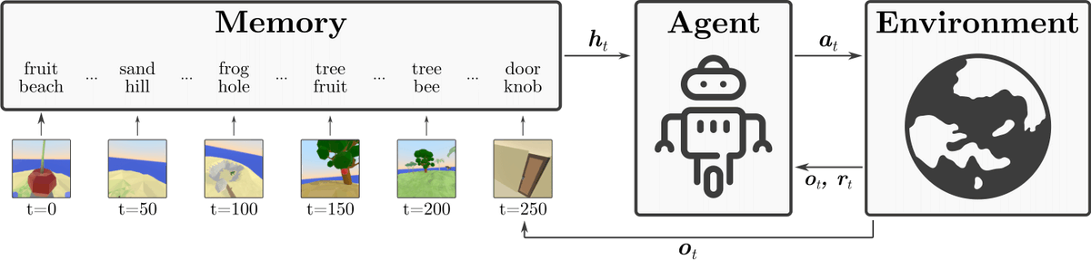 Excited to share our latest work on a semantic and interpretable memory module for RL! Complementary to recent developments in the realm of explainable AI, we focus on interpretability w.r.t. the memory of an agent.
1/n