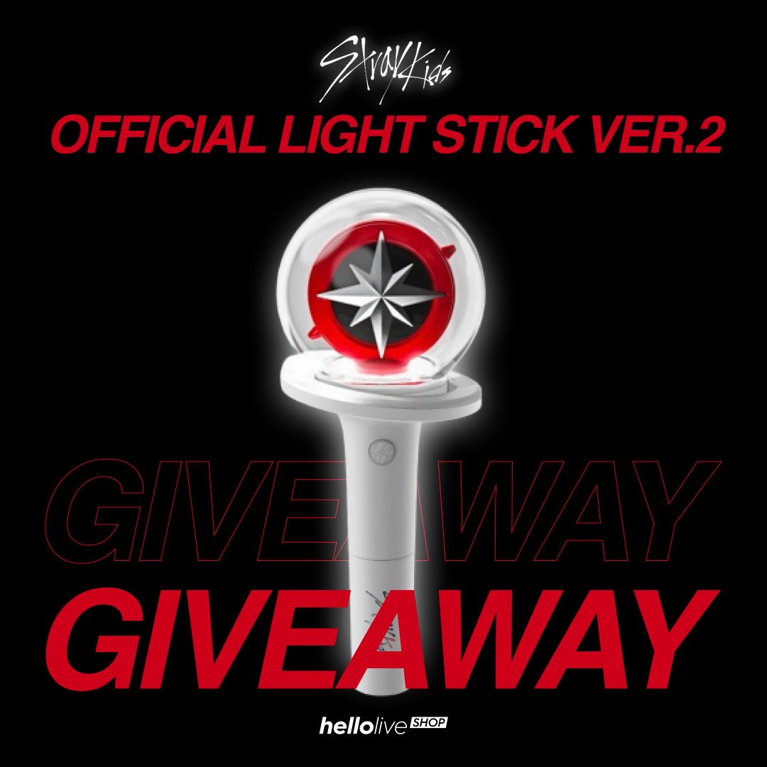 hellolive SHOP on X: ✨GIVEAWAY : STRAY KIDS OFFICIAL LIGHT STICK VER.2✨ 📌  Simple Rule - Worldwide Giveaway - 3 Winners - Like, RT this post and  follow us @hellolive_shop - Tag
