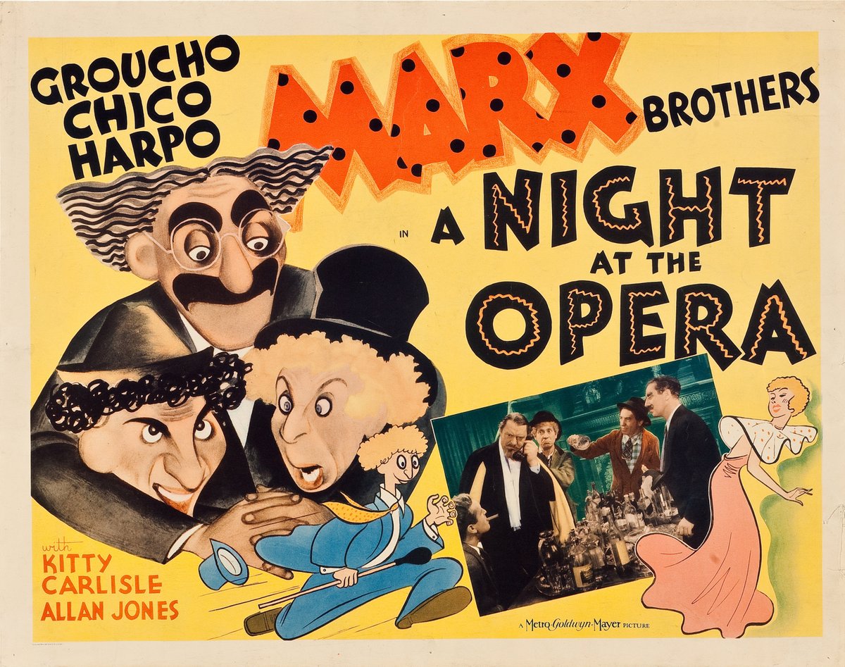 #NowWatching #220 'A Night at the Opera' (1935) with #TheMarxBrothers #GrouchoMarx #HarpoMarx #ChicoMarx #ANightAtTheOpera #ClassicMovies #ClassicFilms #LetsMovie #OldHollywood #TCM #TCMParty #ComedyMovies #ComedyFilms 
#2023MyMovieList