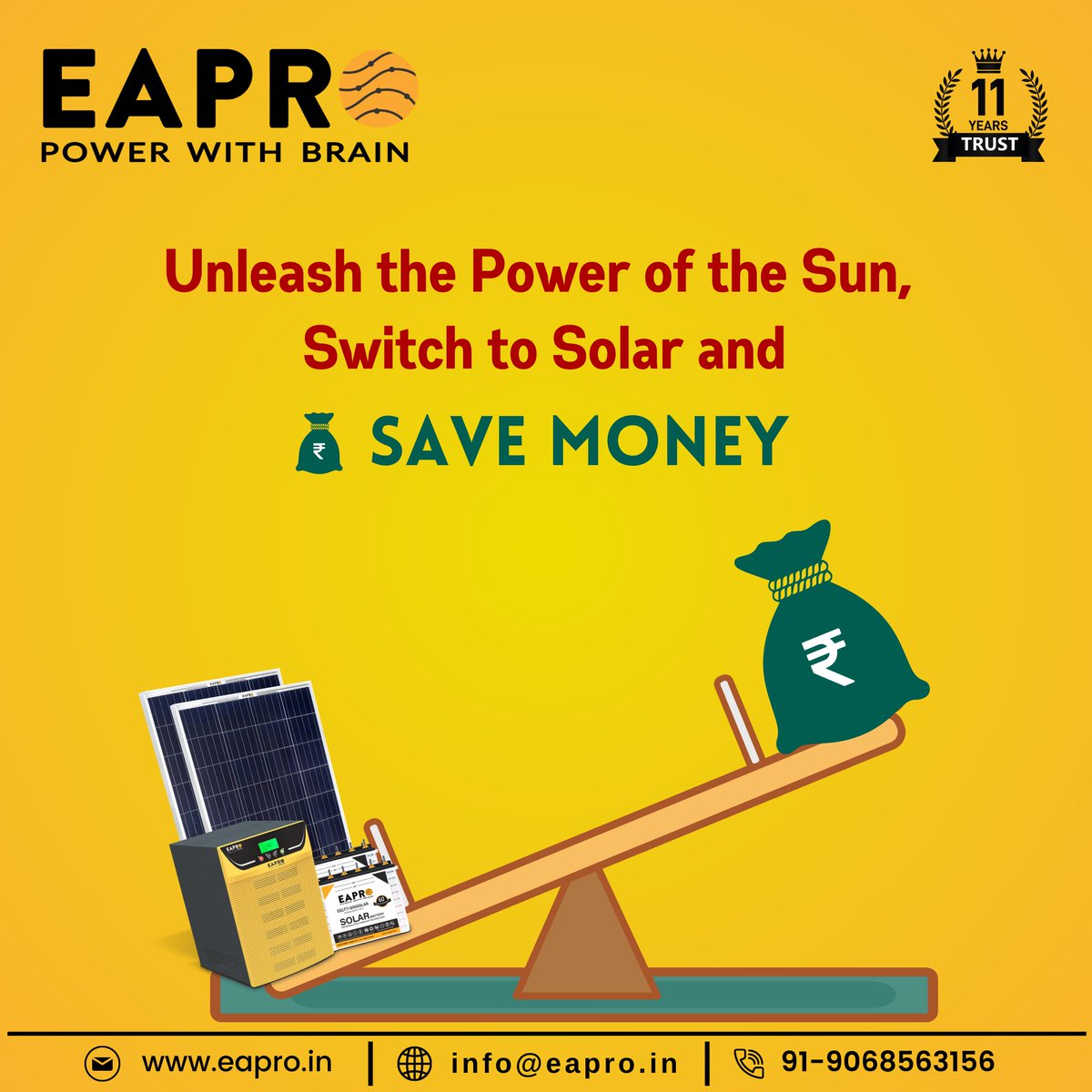 Switch to Solar & SAVE MONEY...
Download catalog: tinyurl.com/mr3m3mn9
Call (Sales): 09068563156
Call (Service): 8650115000
#invertertechnology #inverterbatteries #IndustrialUPS #inverterbatteries #IndustrialUPS #PowerBackup #powerbackupsolutions #solarenergypanels