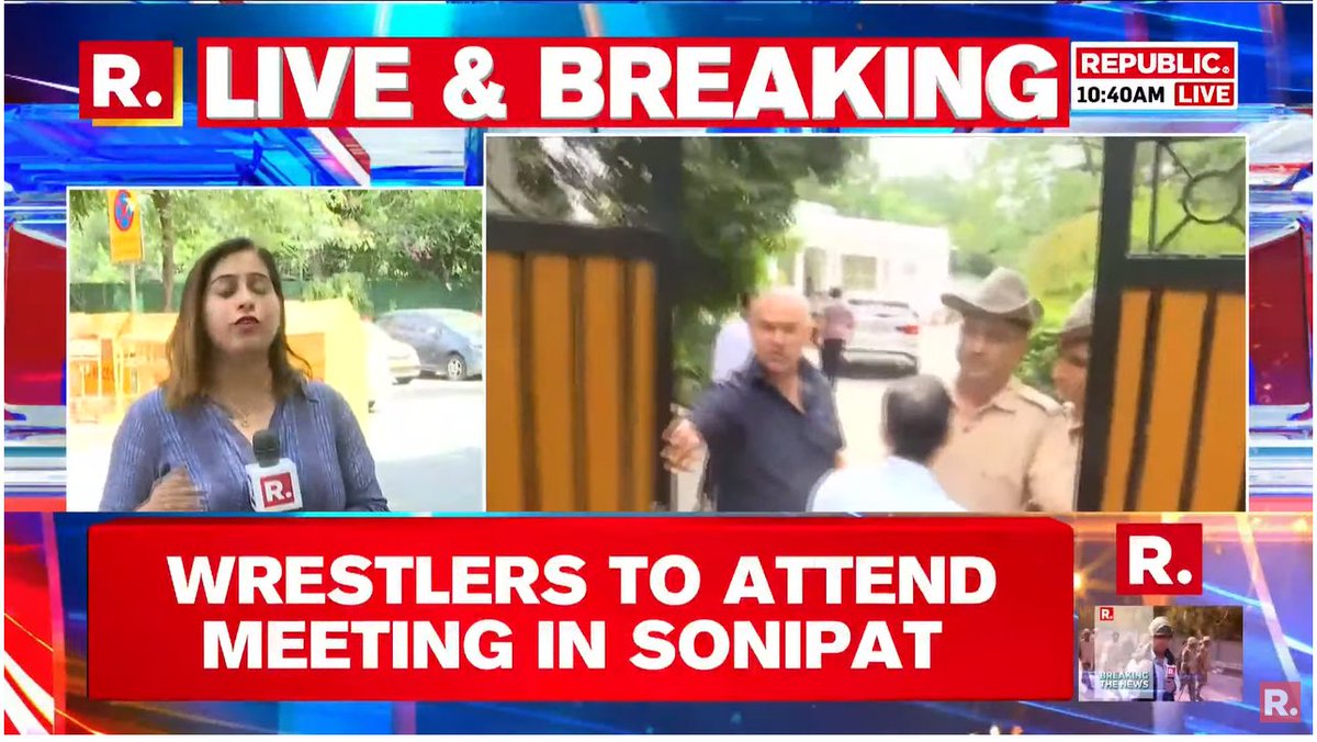 republic's tweet photo. #BREAKING | Wrestler Sakshee Malikkh to hold key meet in Sonipat today.
#WrestlersProtest #ProtestingWrestlers #SaksheeMalikkh #Sonipat
https://t.co/41cJQgKvfg https://t.co/C5sgnDSJrI