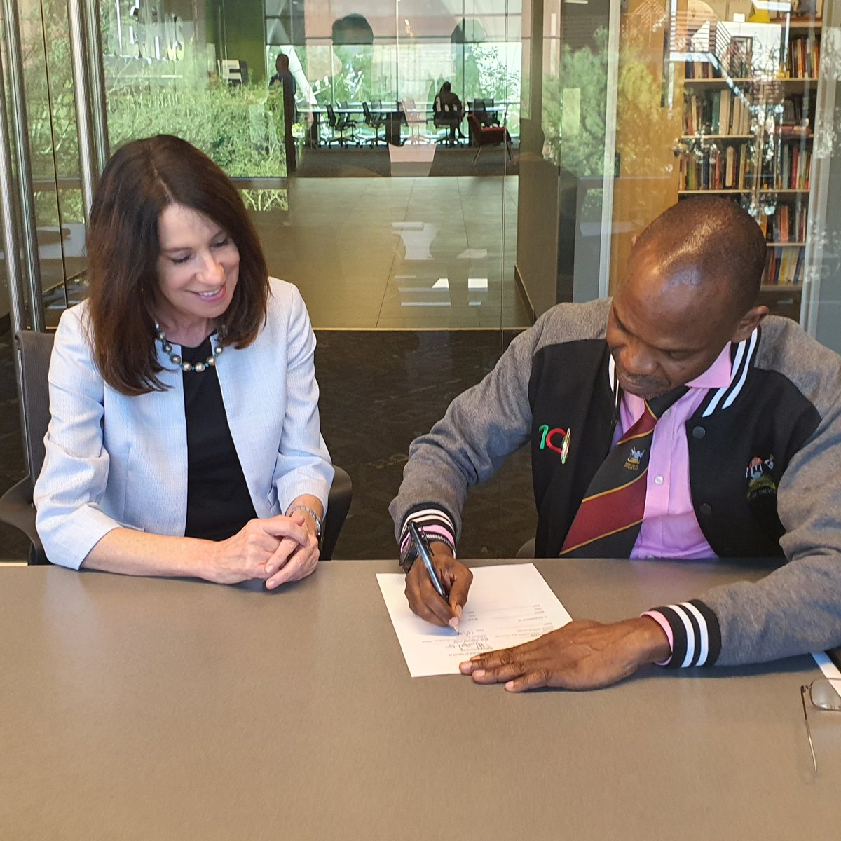 MCFMakerere's tweet photo. .@Makerere is excited to have signed partnership with Arizona State Univ @ASU to build capacity for Quality E-Learning infrastructure &amp; Online Course Dev't; Research; Faculty/ Student exch. To foster transition Initiatives 4 @MastercardFdn Scholars @MCFMakerere @ProfNawangwe https://t.co/JU5joy9d03