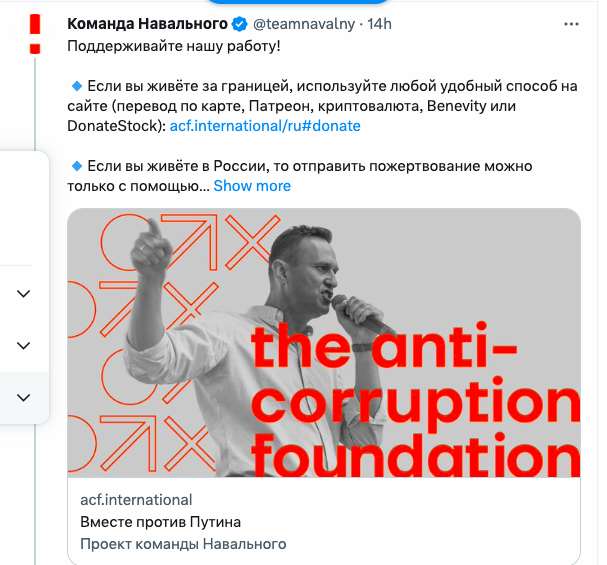 Team Navalny is calling for donations again. 
What will they buy next with this money - a house in the US, some more fancy clothes, an exotic holiday or some more designer clothes for Navalny girls?