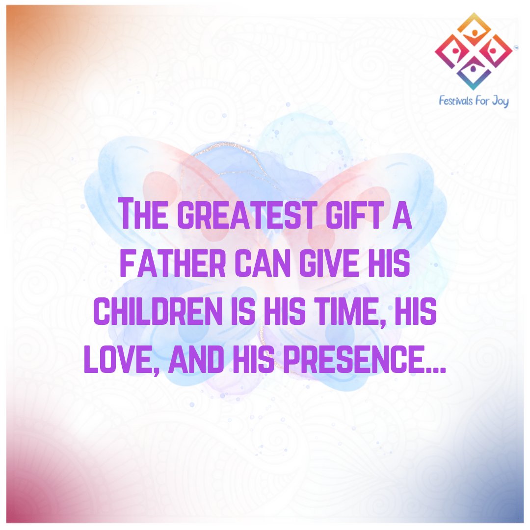 The power of a dad in a child’s life is unmatched...

#festivalsforjoy #FFJ  #betterworld #bettertomorrow #joyofgiving #initiative #impact #sumakanakala