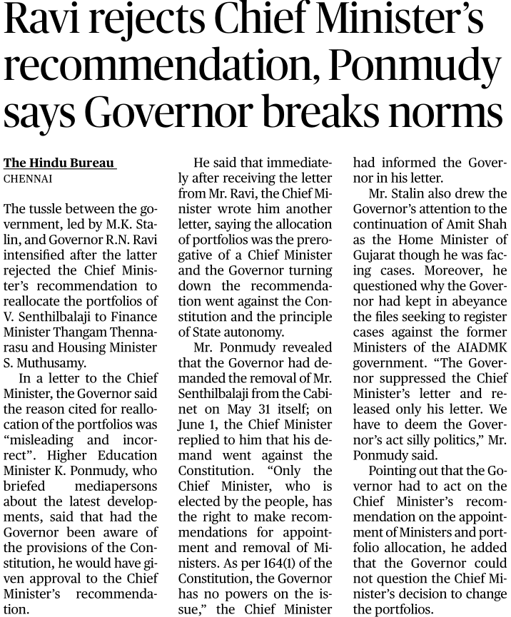 sathyantweets's tweet photo. This is a profoundly concerning constitutional breach. 

A CM's prerogative isn't for the Governor to overturn. 

The Governor has no power over cabinet changes. 

DMK should go to the Supreme Court Constitution Bench.
#ConstitutionalOverreach #RespectStateAutonomy https://t.co/pFkGNxizb9