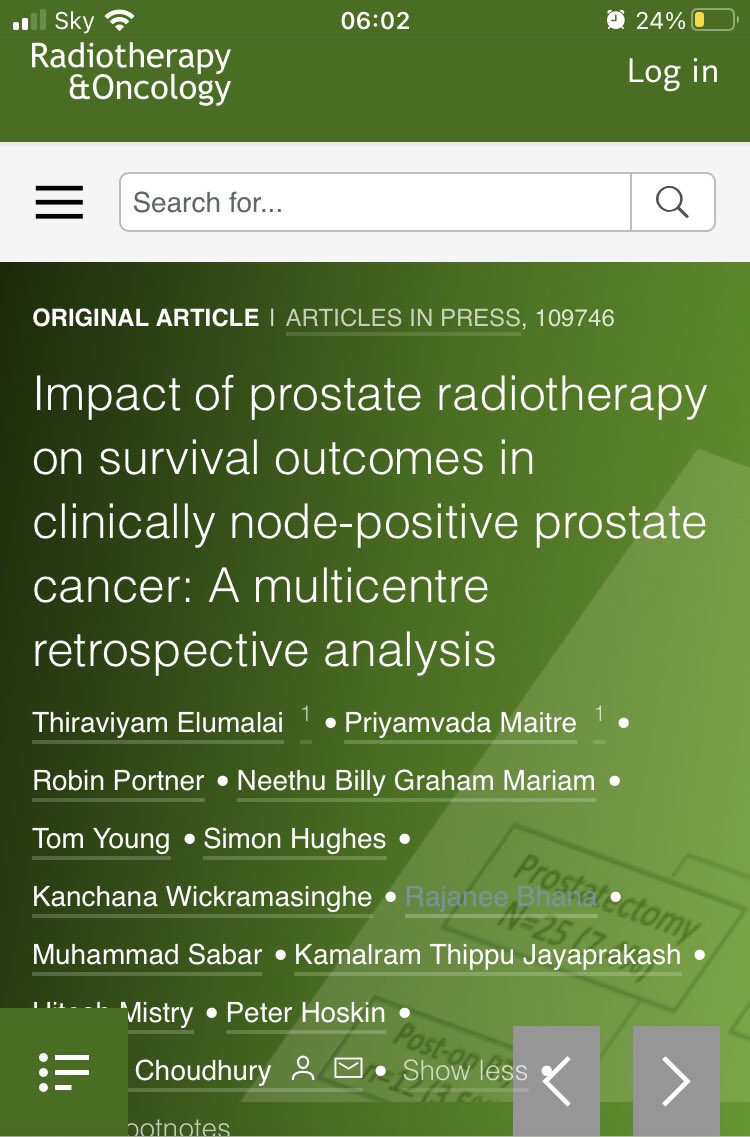 Wondered whether to use RT in cN+ prostate ca? Our 🇬🇧 multi-centre study now published in @RadiotherapyOn1 #greenjournal suggests to do so! #pcsm #radonc @Thiraviyam_E ➡️ thegreenjournal.com/article/S0167-…