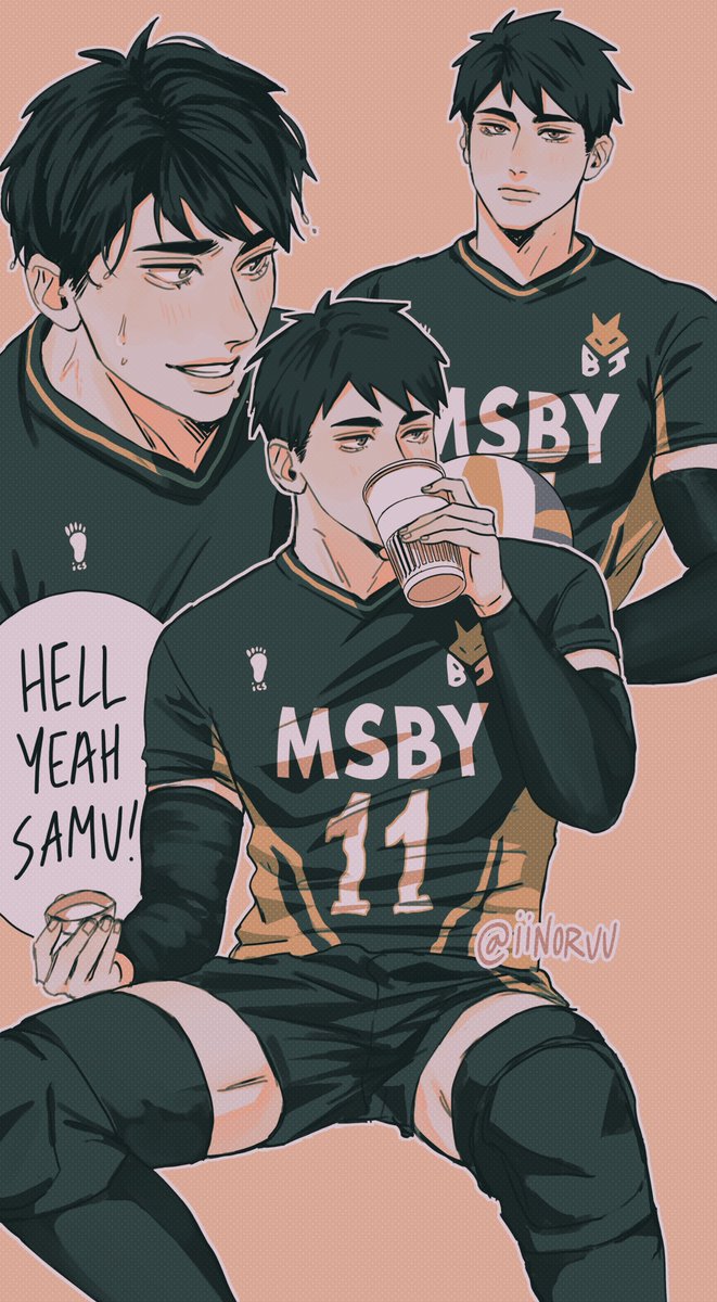 MSBYSamuM's tweet image. Osamu Miya,
Opposite wing spiker, n. 11 for the MSBY Black Jackal.