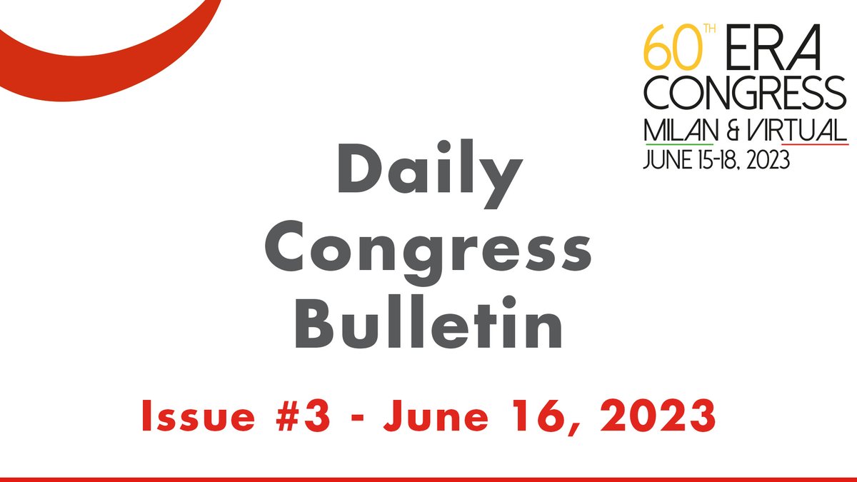 ERAkidney's tweet photo. 📣 DAY 2 is starting soon!
Plan your Congress Day at #ERA23!
Read our Daily Congress Bulletin 👉 https://t.co/wvgRAI60uc https://t.co/gCrNFfAAv1
