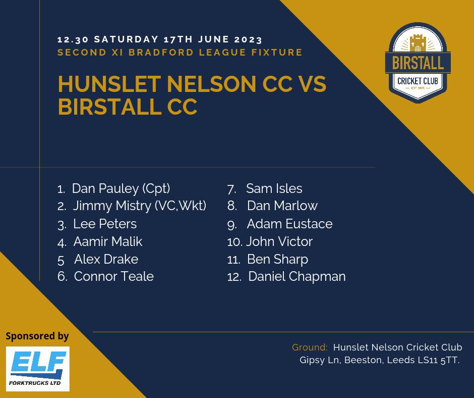 BirstallCricket's tweet photo. Saturdays teams are here much to Drakeys delight. The 1st Xi host high-flying Cleckheaton in a must win game whilst the 2nd Xi travel to Hunslet Nelson seeking a win out of their 1st of 2 games this weekend. Sundays team to be announced in due course. Go well lads. #upthebcc https://t.co/0QnAqaI3qT