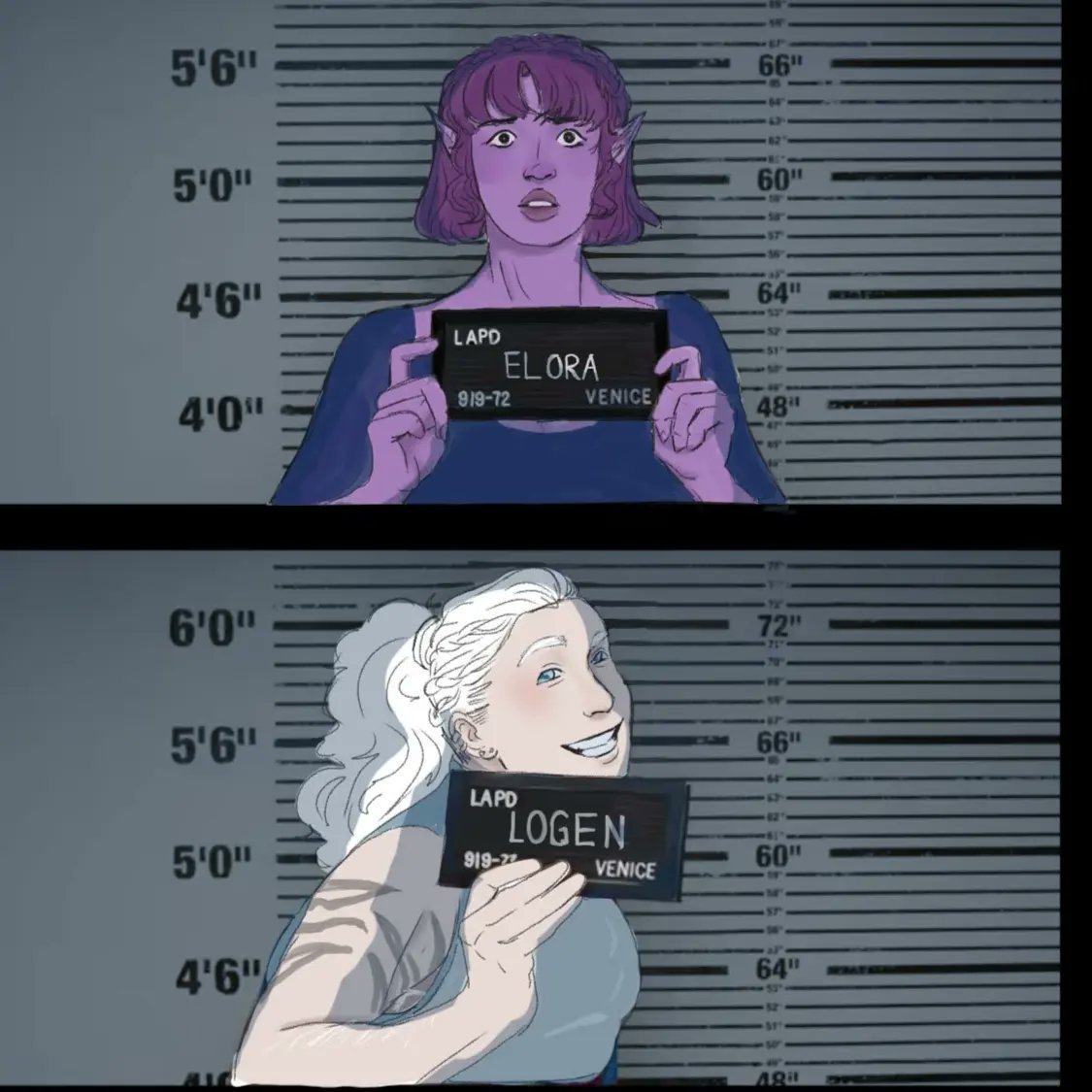 VacantGhouls's tweet photo. Logan is spelled wrong, I'm sorry! Here are two idiots based off the new otp screen cap. #DnD #DnDcharacter #dndart #dnd5e #OTP #artmeme #digitalart #digitaldrawing #dontbemean https://t.co/ggEgTpoHr5