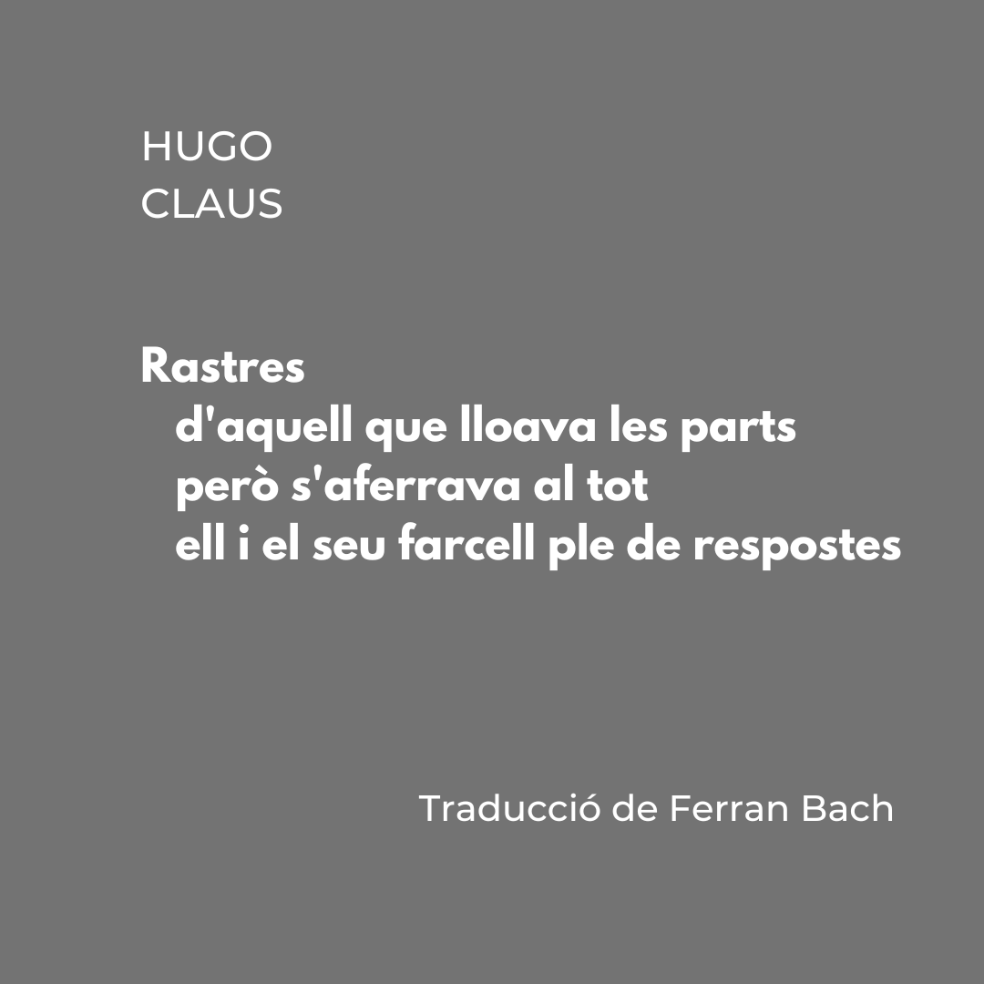 Poetria_cat's tweet photo. Uns versos del poema "Rastres" d'Hugo Claus, traduït per Ferran Bach. Apareix al llibre El gatpenat, del 1998 i publicat per Columna.

#poesia #poëzie #poesiabelga #belgischedichters #poesiaflamenca #vlaamsepoezië #poesiaenneerlandes #nederlandsepoezie #ferranbach #hugoclaus https://t.co/Cv4bG0pgPX
