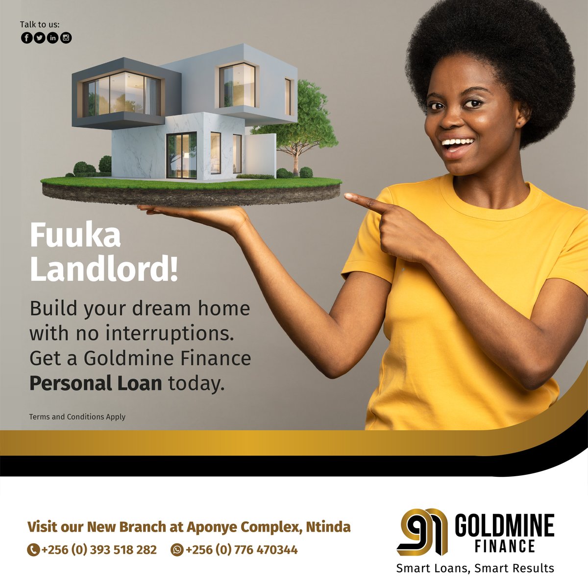 Imagine building your dream home with no hassle and no interruptions. 

#PersonalLoan #GoldmineFinance #SmartGoalsSmartResults