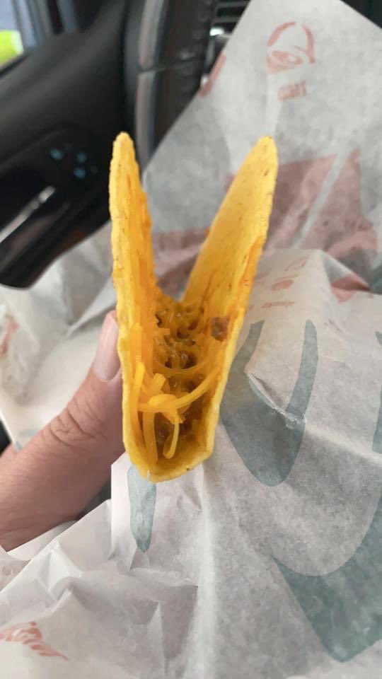 HushUpInNE's tweet photo. @tacobell This shitty taco y’all served me would be my FIRST menu item… https://t.co/HLzmyNjEvH