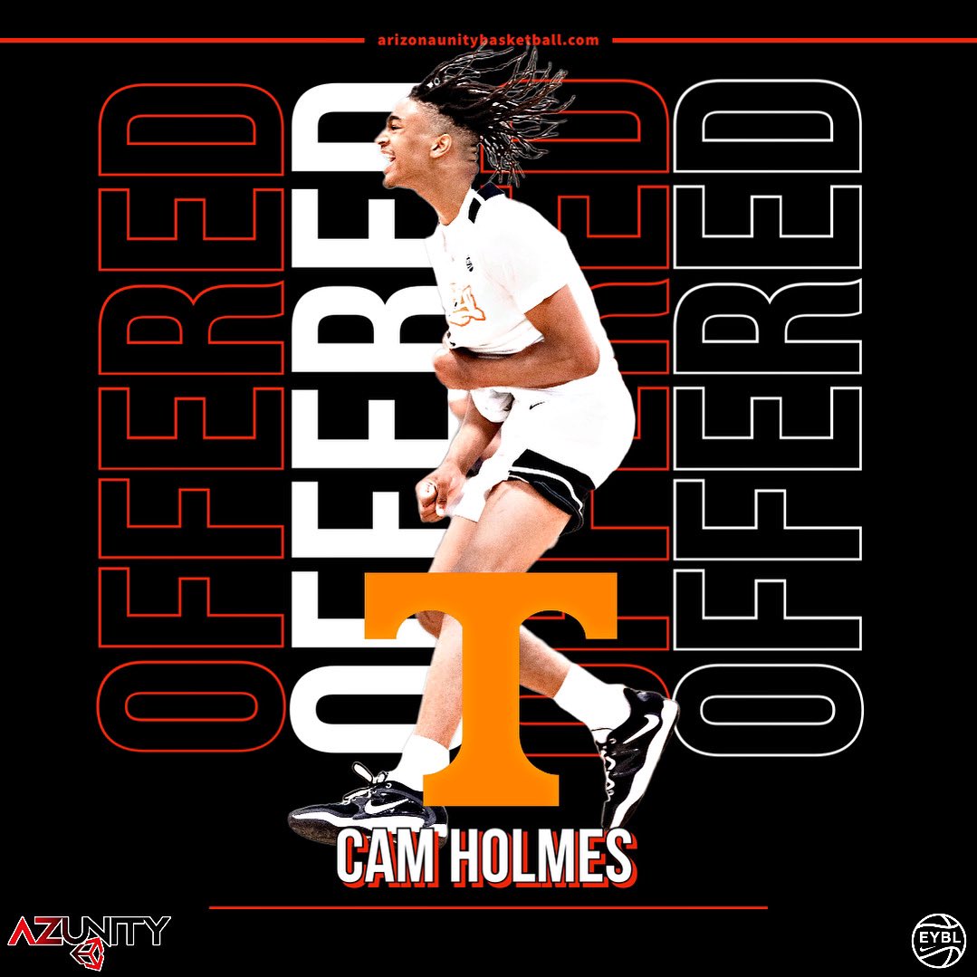Congrats to @Arizona_Unity 2026 G Cam Holmes on his most recent offer from @Vol_Hoops @VerbalCommits @NikeEYB 

#THEBrotherhood #nikebasketball #UNITEDas1
