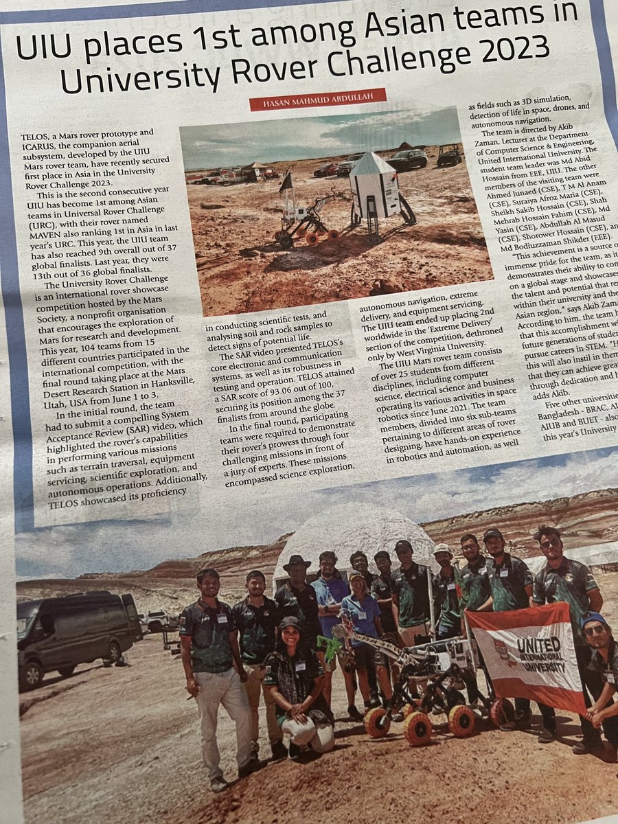 ArifMaahi's tweet photo. So great to see our teams are doing great in #URC consistently in the last few years! Happy to be a part of this journey through the foundation of #MarsSocietyBangladesh back in 2015! 

#SpaceResearch #Bangladesh #MSB #URC https://t.co/Ib90zF1gY7